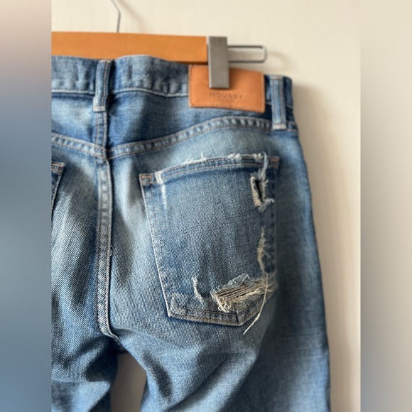 MOUSSY Vintage Distress Ripped Cropped Denim Jeans size 26 - Picture 6 of 13